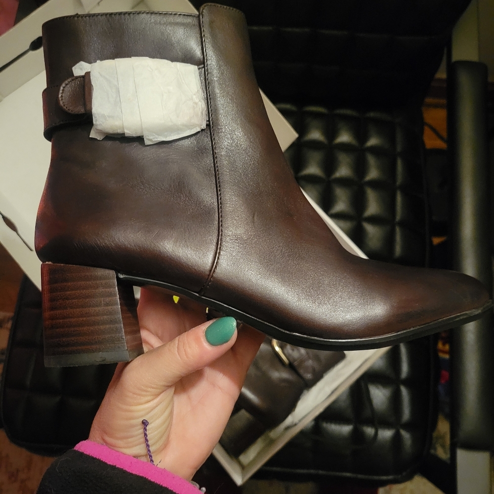 Nine West Women's Poppyo Mochachi M Ankle Boots 7.5 - Picture 2 of 10